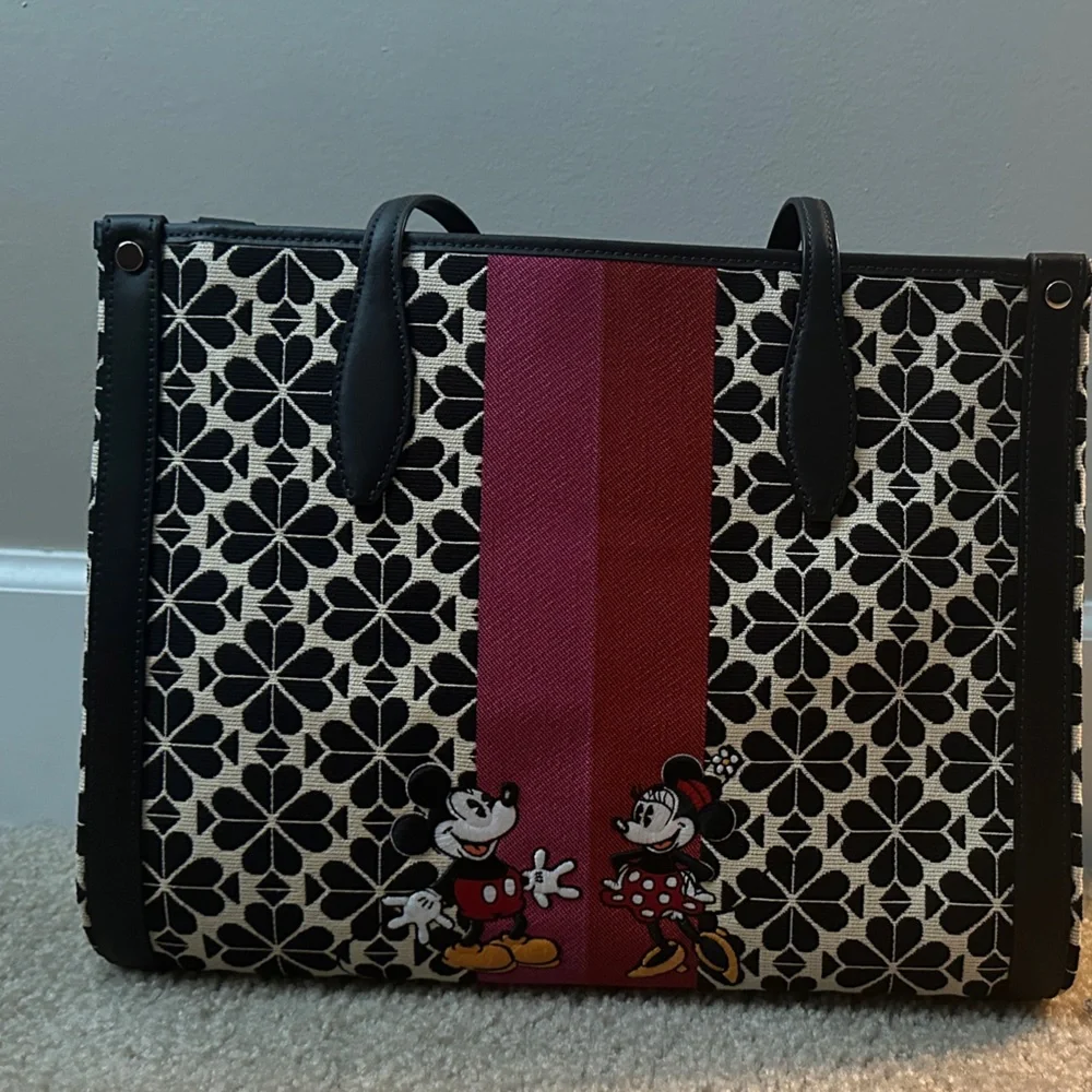 Kate Spade Black and Cream Tote with Red Accent - Picture 1 of 2